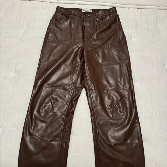 Abercrombie & Fitch Brown Leather Pants - Picture 2 of 4